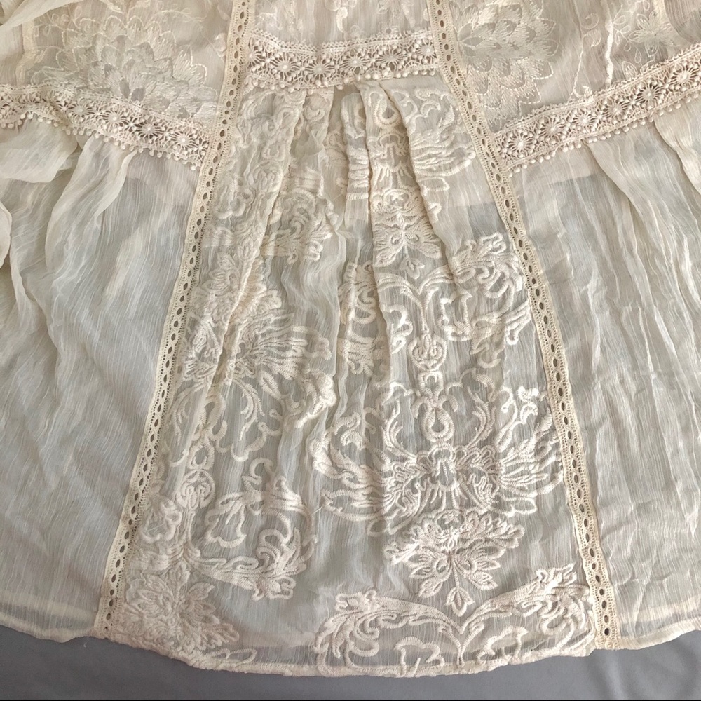 Anthropologie Cream Maxi Dress - Picture 7 of 8